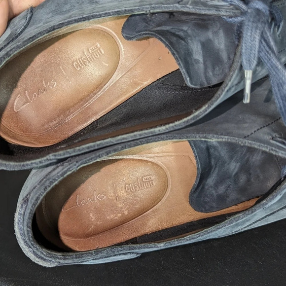 Clark's Men's Blue Suede Leather Lace Up Oxford Shoes Size 13 - Picture 6 of 9
